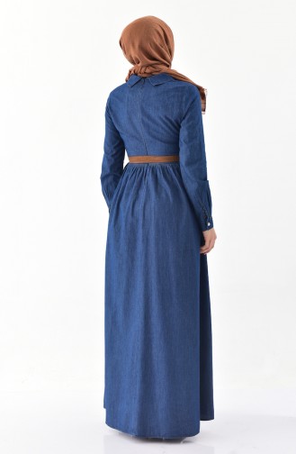 مس فالي فستان جينز بتصميم أزرار 8870-02 لون كحلي 8870-02