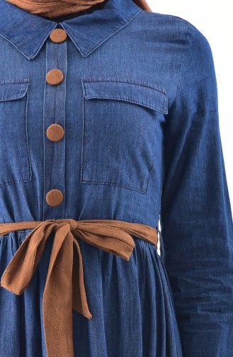 مس فالي فستان جينز بتصميم أزرار 8870-02 لون كحلي 8870-02