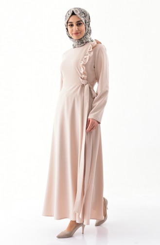 Beige Hijab Kleider 0212-03