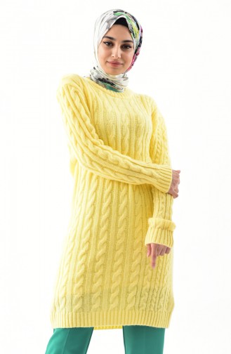 Tricot Knit Patterned Tunic 8103-02 Yellow 8103-02