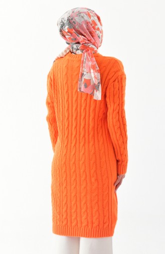 Tricot Knit Patterned Tunic 8103-05 Orange 8103-05