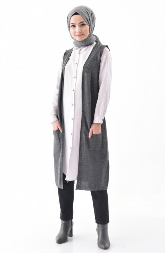 iLMEK Knitwear Pocketed Vest 4116-02 Dark Gray 4116-02