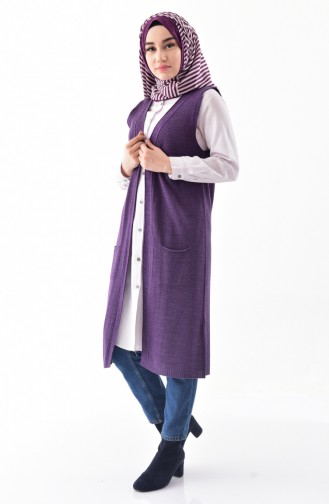 Knitwear Pocket Vest 4116-03 Purple 4116-03