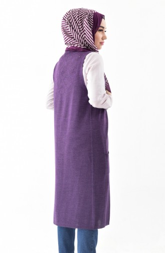 Knitwear Pocket Vest 4116-03 Purple 4116-03