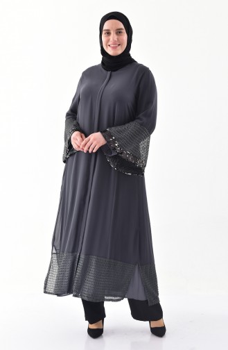 Large Size Garment Abaya 1059-01 Smoked 1059-01