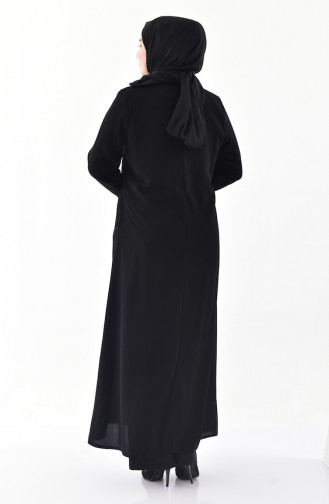 Large Size Garment Abaya 2519-02 Black 2519-02