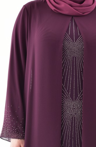 Purple Hijab Evening Dress 6211-02