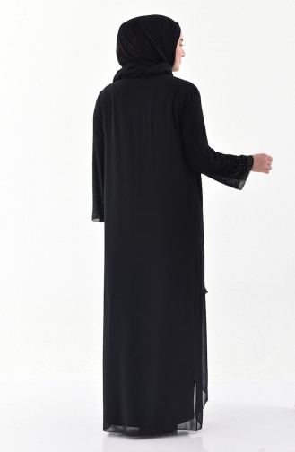 Black Hijab Evening Dress 6211-03