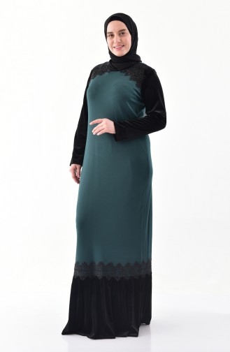 Smaragdgrün Hijab Kleider 40371-03