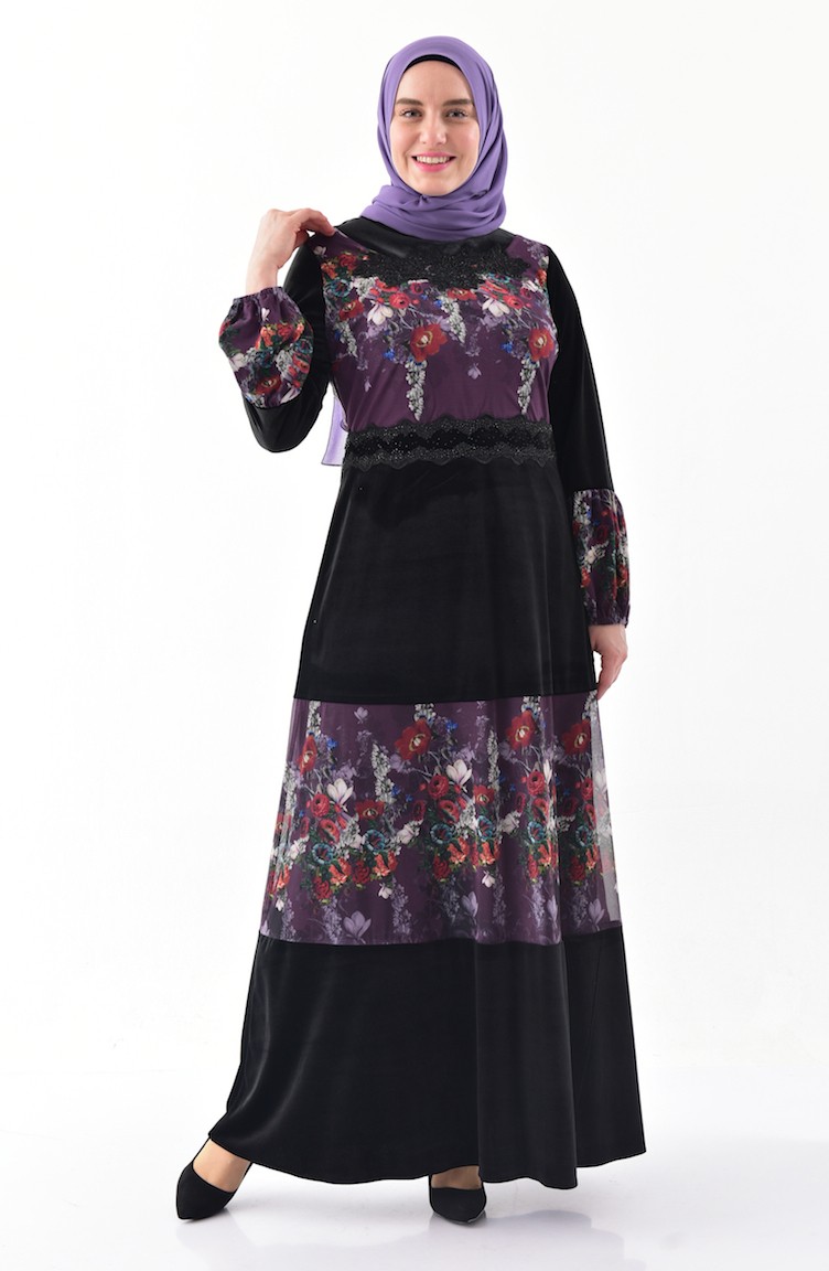 Purple Black Dress