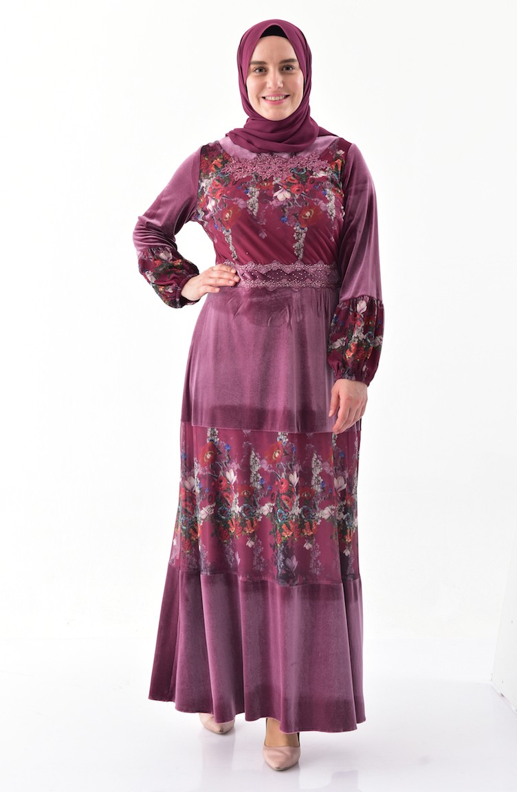 robe velours rose