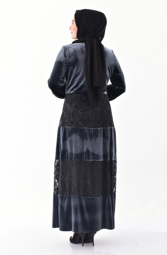 Rauchgrau Hijab Kleider 40377-01