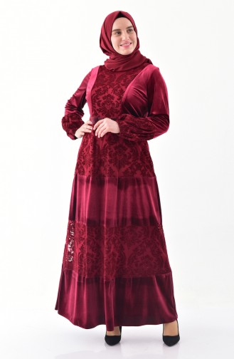 Robe Velours Grande Taille 40377-02 Bordeaux 40377-02