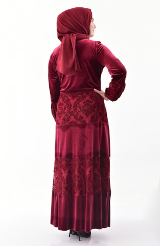 Robe Velours Grande Taille 40377-02 Bordeaux 40377-02