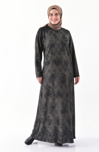Large Size Stone Printed Dress 4883A-03 Mink 4883A-03