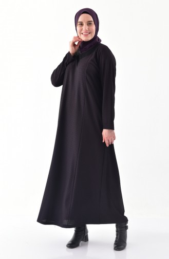 Large Size Jacquard Dress 4884-03 Purple 4884-03