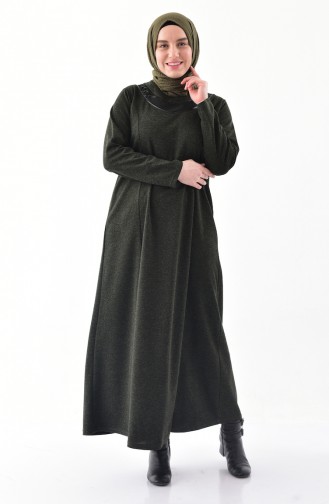 Khaki Hijab Kleider 4890-01