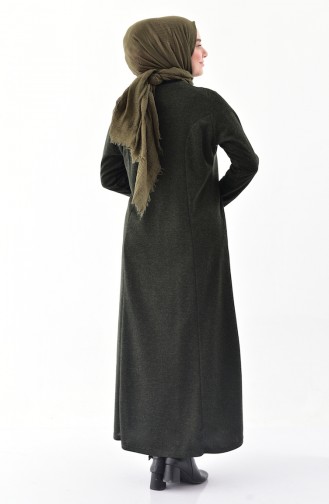 Büyük Beden Kışlık Elbise 4890-01 Haki