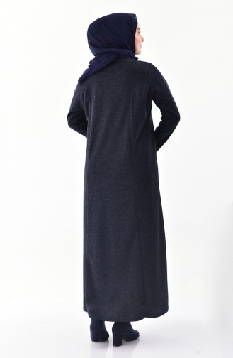 Büyük Beden Kışlık Elbise 4890-02 Lacivert
