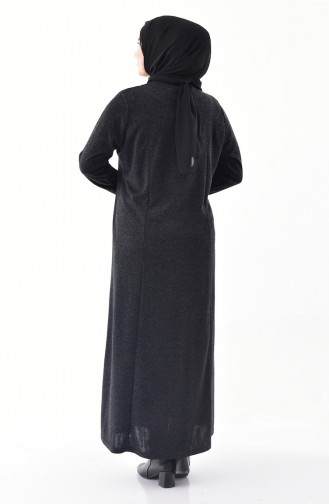 Büyük Beden Kışlık Elbise 4890-03 Antrasit