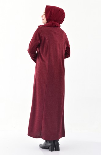 Büyük Beden Kışlık Elbise 4890-04 Bordo