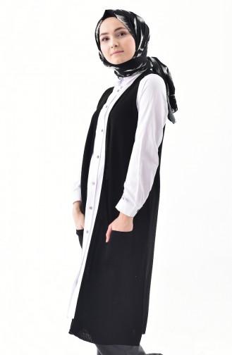 Triko Cepli Yelek 4116-04 Siyah