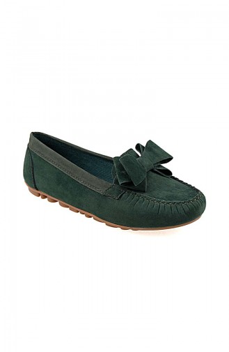 Velvet Flat Shoe 0104-07 Green 0104-07
