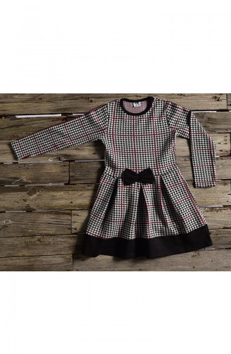 Kız Çocuk Elbise 119-3 Siyah Bordo 119-3