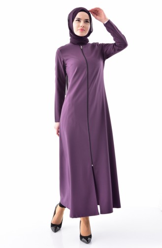 Zippered Abaya 3046-07 Purple 3046-07