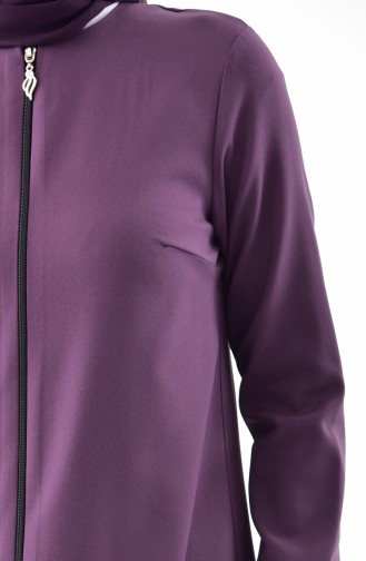 Zippered Abaya 3046-07 Purple 3046-07
