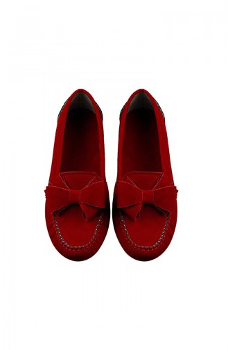 حذاء مسطح أحمر 0104-09