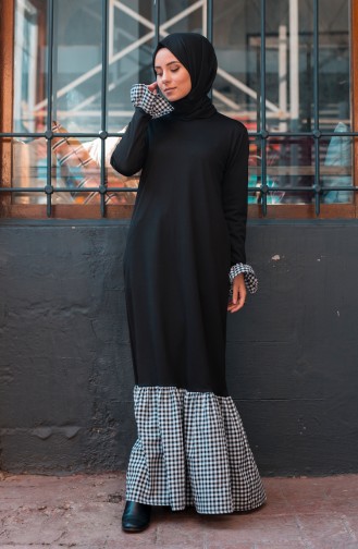 Black Hijab Dress 3302-03