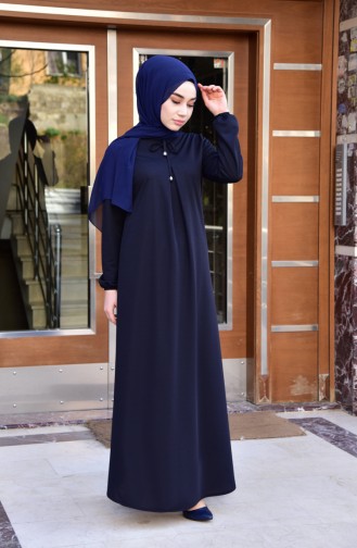 Robe Hijab Bleu Marine Foncé 7858-03