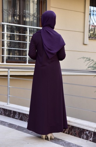 Kolu Lastikli Elbise 7858-04 Mor