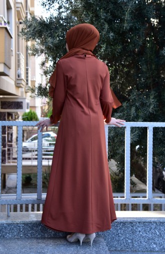 Kolu Lastikli Elbise 7858-05 Taba