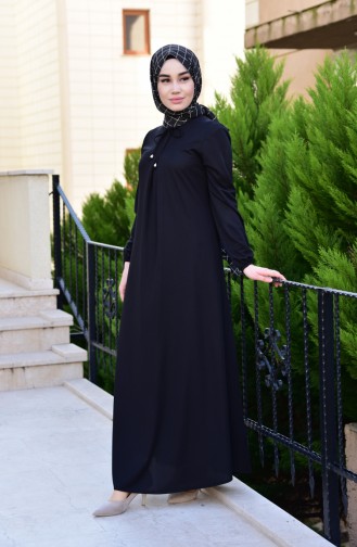 إي أف إي فستان بتصميم أكمام مزمومة 7858-06 لون أسود 7858-06