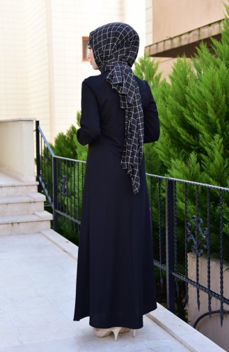 إي أف إي فستان بتصميم أكمام مزمومة 7858-06 لون أسود 7858-06