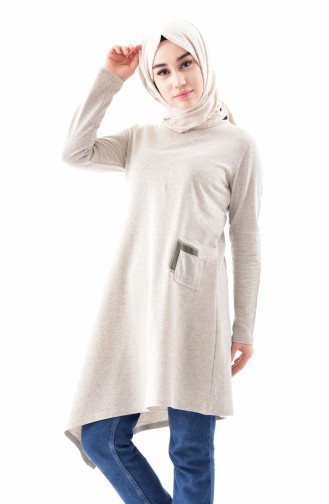 TUBANUR Asymmetric Tunic 3065-01 Beige 3065-01