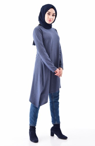 Asimetrik Tunik 3065-05 İndigo