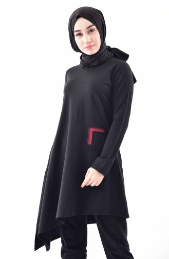 Asimetrik Tunik 3065-06 Siyah