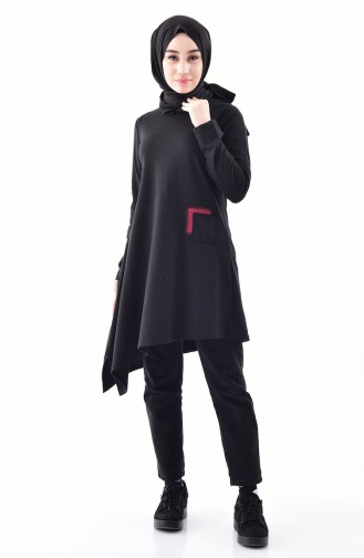 TUBANUR Asymmetric Tunic 3065-06 Black 3065-06