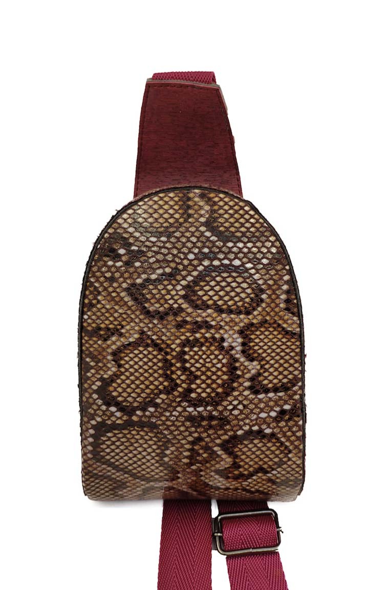 Women s Waist Bag Hzr03 02 Claret Red Anaconda 03 02 Sefamerve