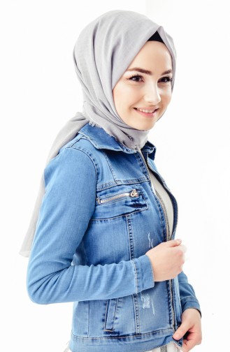 Fermuarlı Kot Ceket 6037-01 Kot Mavi