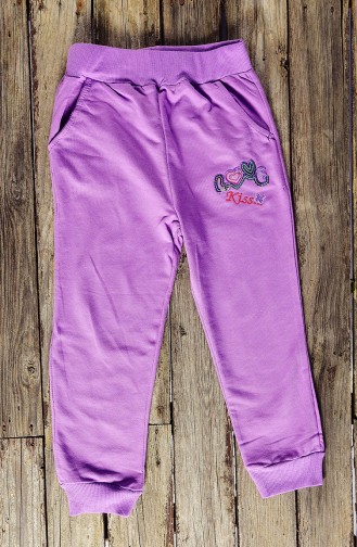 Girls´ Trousers Tracksuit 6 age 124-1 Purple 124-1