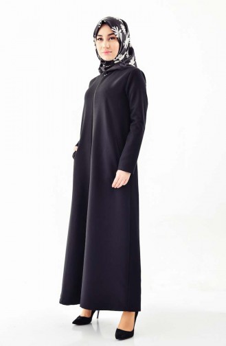 Abaya a Fermeture 2047-03 Noir 2047-03