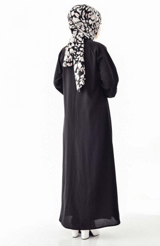 Abaya a Fermeture 4009-01 Noir 4009-01