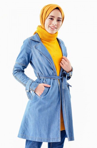 Belted Jeans Cape 6034-01 Blue Jeans 6034-01