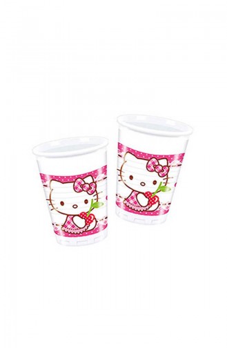 Hello Kitty Kalpler Plastik Bardak Renkli TM-BRD-0266