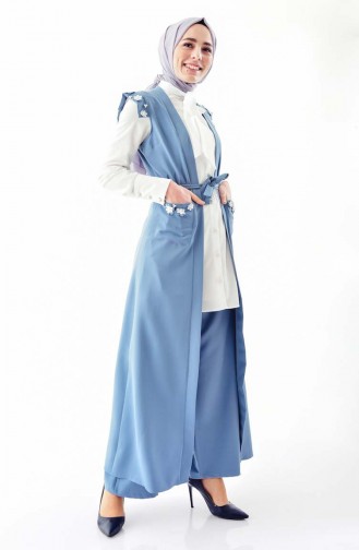 MISS VALLE 3 Pcs Suit 8661-06 Dark Blue White 8661-06