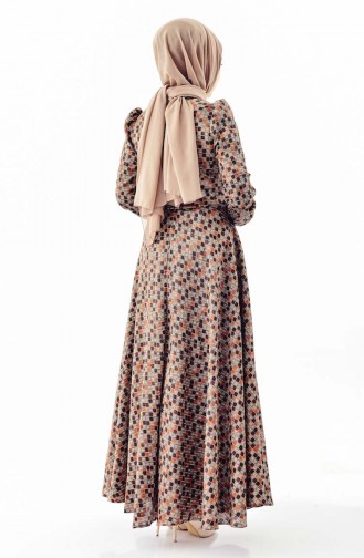 Braun Hijab Kleider 7234-01